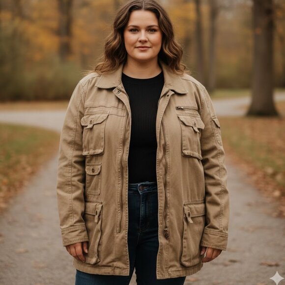 Oversized Utility Cargo Jacket 2xl Plenty of pockets! - Picture 1 of 6